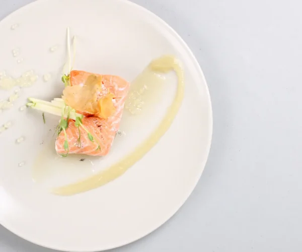 fotografía gastronómica de un plato con salmón